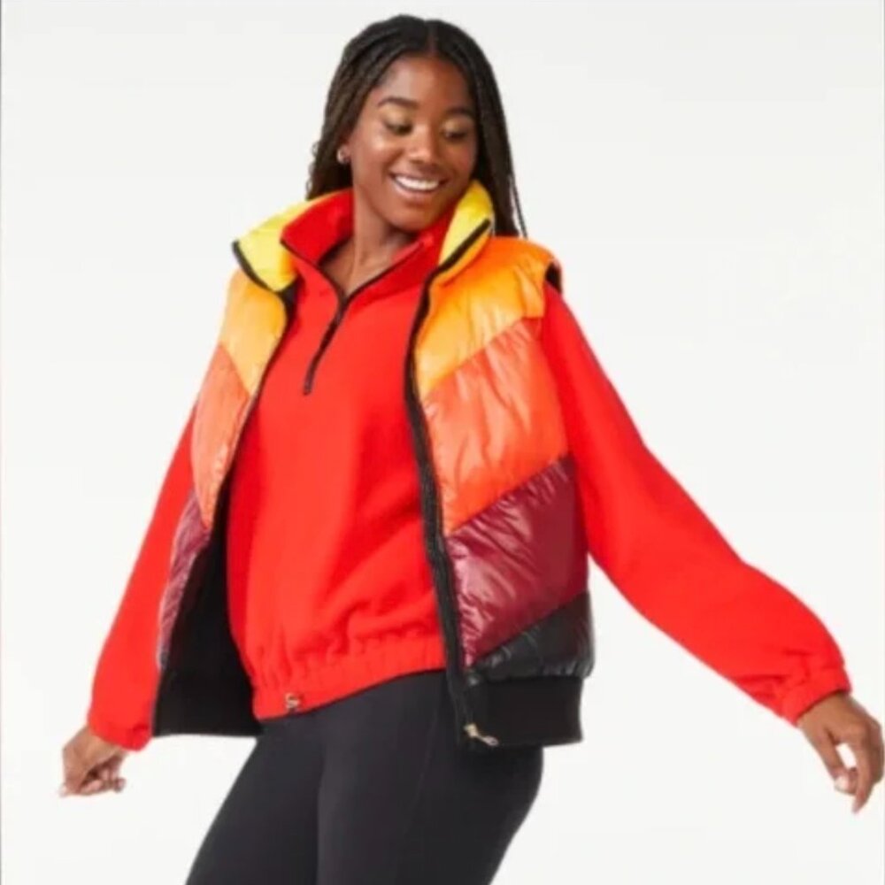 Retro Stripe Puffer Vest